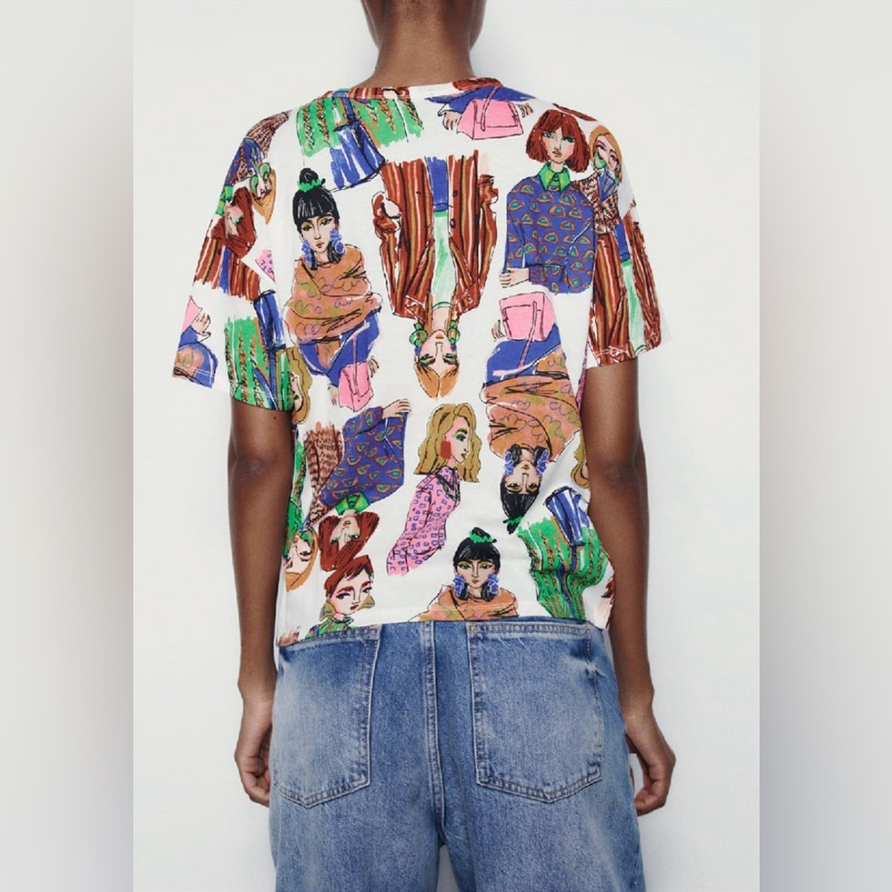 🔥Closet Clearout!🔥 Zara Fashion Print T-Shirtrt - Picture 2 of 4
